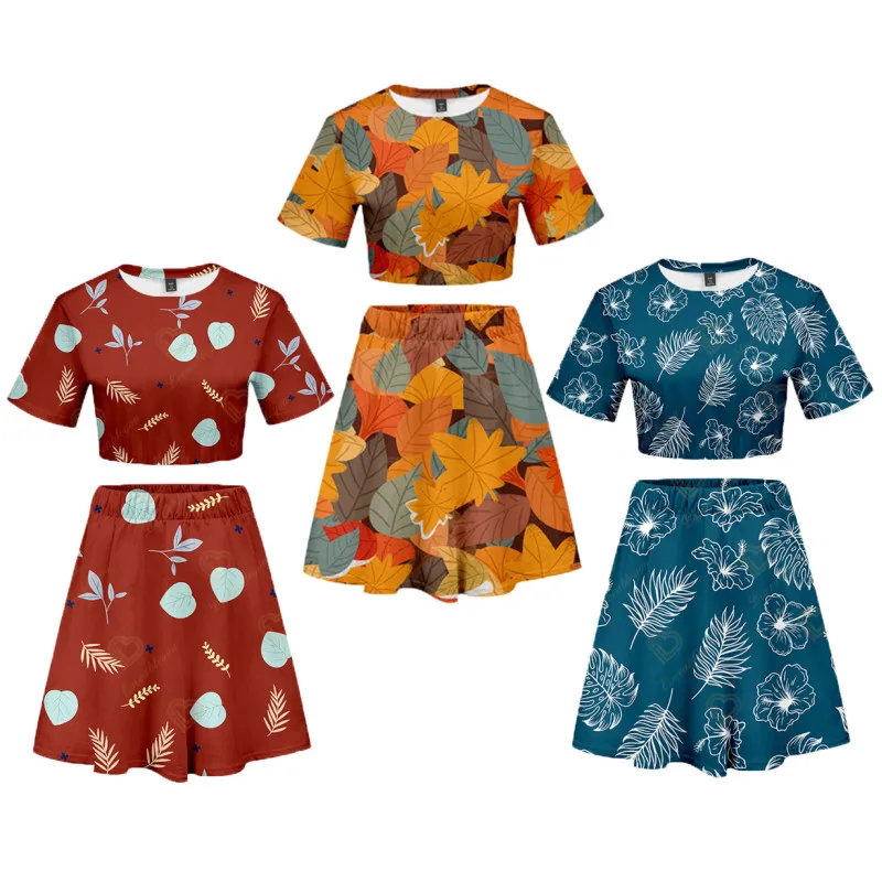 Crop Top T-shirt Skirt 3D Print Summer Women Crop Top and Skirt Outfits Costume Two Piece Sets Costume Top-skirt-set
Crop Top T-shirt Skirt 3D Print Summer Women Crop Top and Skirt Outfits Costume Two Piece Sets Costume Top-skirt-set