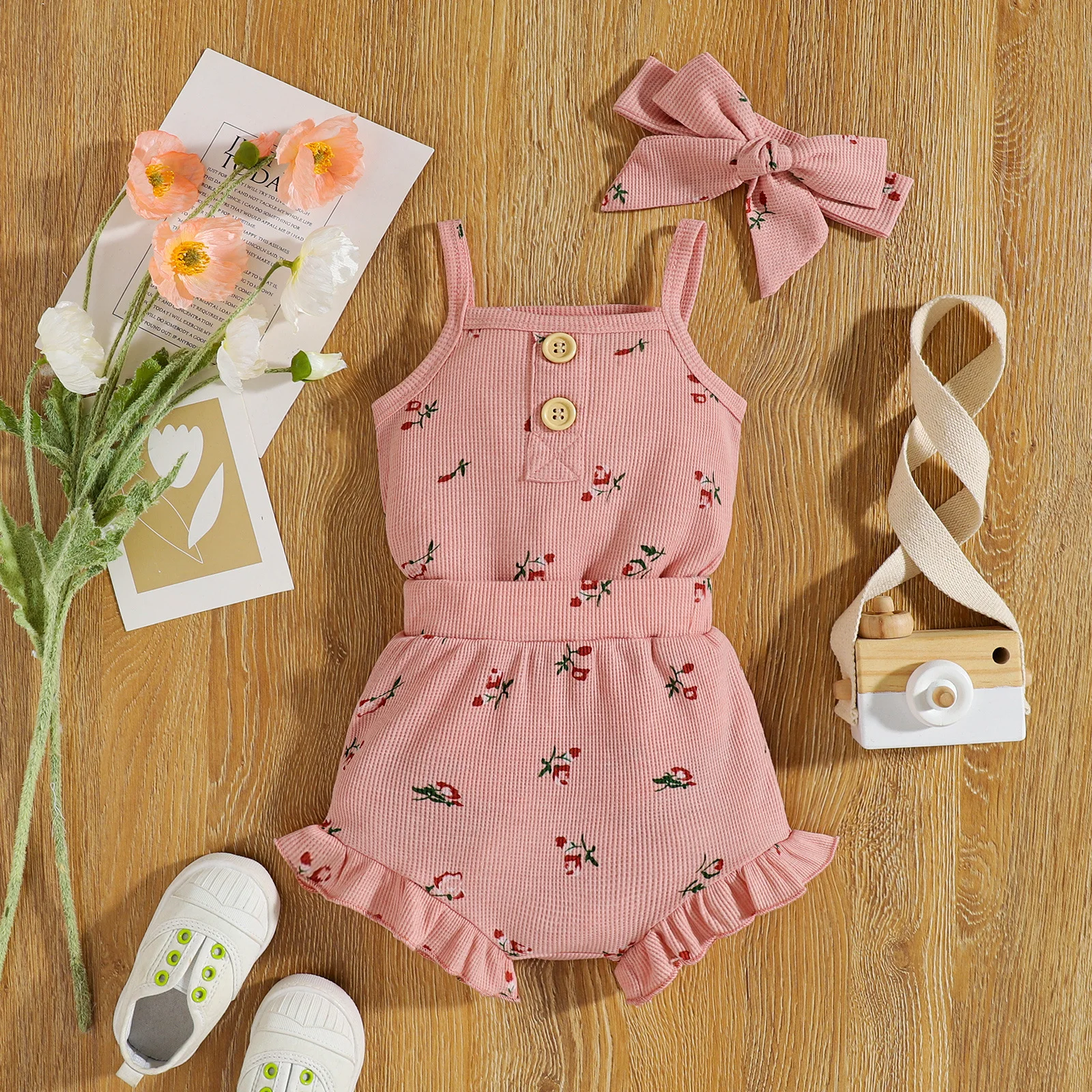 Baby Girl Clothes Infant Summer Outfits Children Solid Suspender Bodysuit + Print Shorts + Headband 3pcs Set Toddler Clothing
Baby Girl Clothes Infant Summer Outfits Children Solid Suspender Bodysuit + Print Shorts + Headband 3pcs Set Toddler Clothing