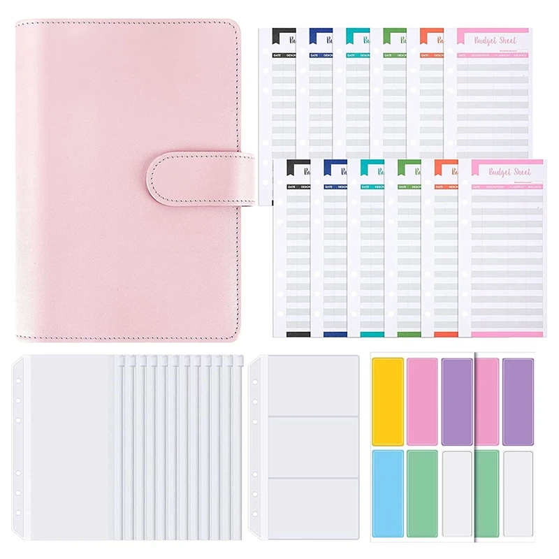 A6 PU Leather Binder Notebook Cover, Waterproof 6-Ring Binder Refillable Notebook With 12 Budget Envelopes System
A6 PU Leather Binder Notebook Cover, Waterproof 6-Ring Binder Refillable Notebook With 12 Budget Envelopes System