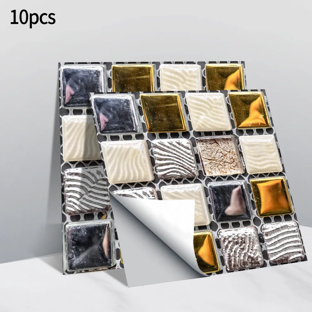 10pcs Mosaic Tiles Wall Sticker Self-Adhesive Transfer Flat Kitchen Wall Covers Kitchen Bathroom Peel&Stick Wallpaper Home Decor
10pcs Mosaic Tiles Wall Sticker Self-Adhesive Transfer Flat Kitchen Wall Covers Kitchen Bathroom Peel&Stick Wallpaper Home Decor