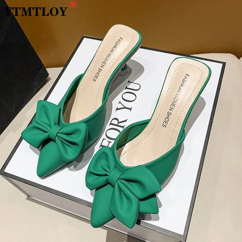Silk Butterfly-knot Women Slippers Mule High Heels Slippers Sandals Flip Flops Pointed Toe Strappy Slides Party Shoes
Silk Butterfly-knot Women Slippers Mule High Heels Slippers Sandals Flip Flops Pointed Toe Strappy Slides Party Shoes