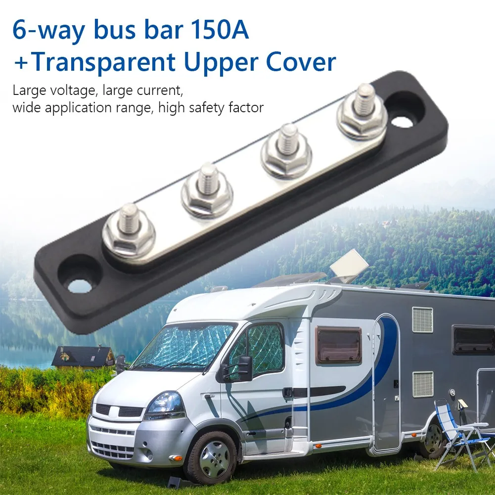 Bus Bar For RV Marine Truck 48V 100Amp Bus Bar With Transparent Cover Car Accessories High-quality Straight Busbar
Bus Bar For RV Marine Truck 48V 100Amp Bus Bar With Transparent Cover Car Accessories High-quality Straight Busbar