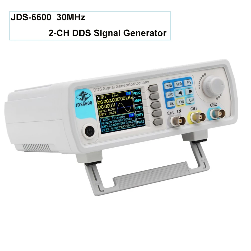 JDS6600 30MHz Dual Channel DDS Function Signal Generator Digital 2-CH Frequency Meter Arbitrary Waveform Pulse Generator
JDS6600 30MHz Dual Channel DDS Function Signal Generator Digital 2-CH Frequency Meter Arbitrary Waveform Pulse Generator