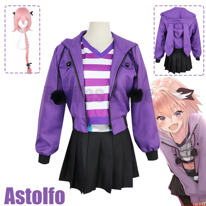 Anime Fate Apocrypha Astolfo Cosplay Costumes Wig Casual Coat Astolfo Purple Skirt Coat Halloween Uniforms Full Sets S-XXL
Anime Fate Apocrypha Astolfo Cosplay Costumes Wig Casual Coat Astolfo Purple Skirt Coat Halloween Uniforms Full Sets S-XXL