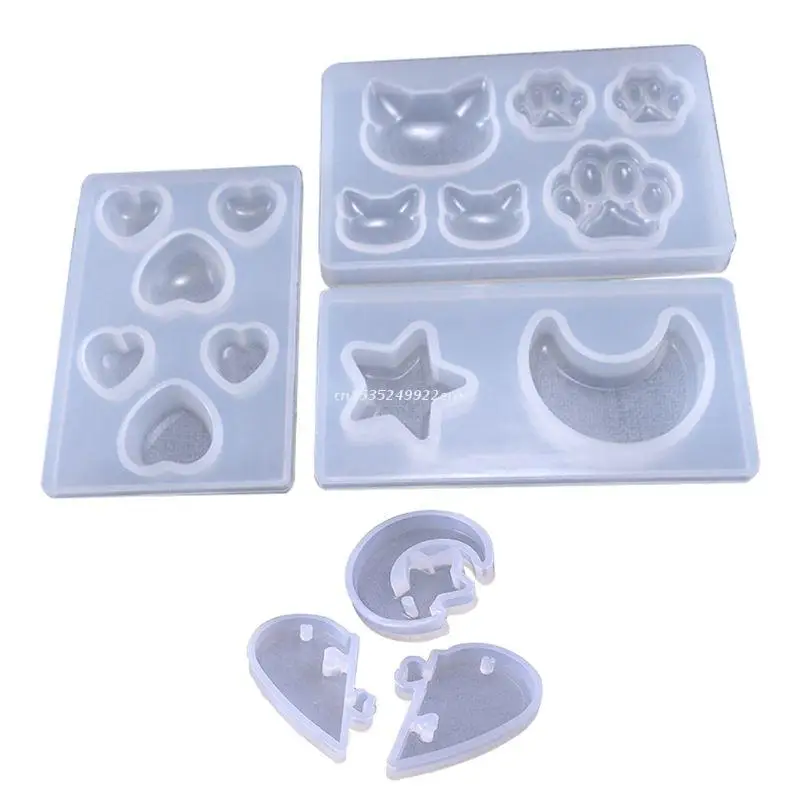 5 Pcs Star Moon/Cat Paw/Heart Pendant Silicone Molds Jewelry Earrings Epoxy Resin Mold DIY Keychain Craft Epoxy Molds Dropship
5 Pcs Star Moon/Cat Paw/Heart Pendant Silicone Molds Jewelry Earrings Epoxy Resin Mold DIY Keychain Craft Epoxy Molds Dropship