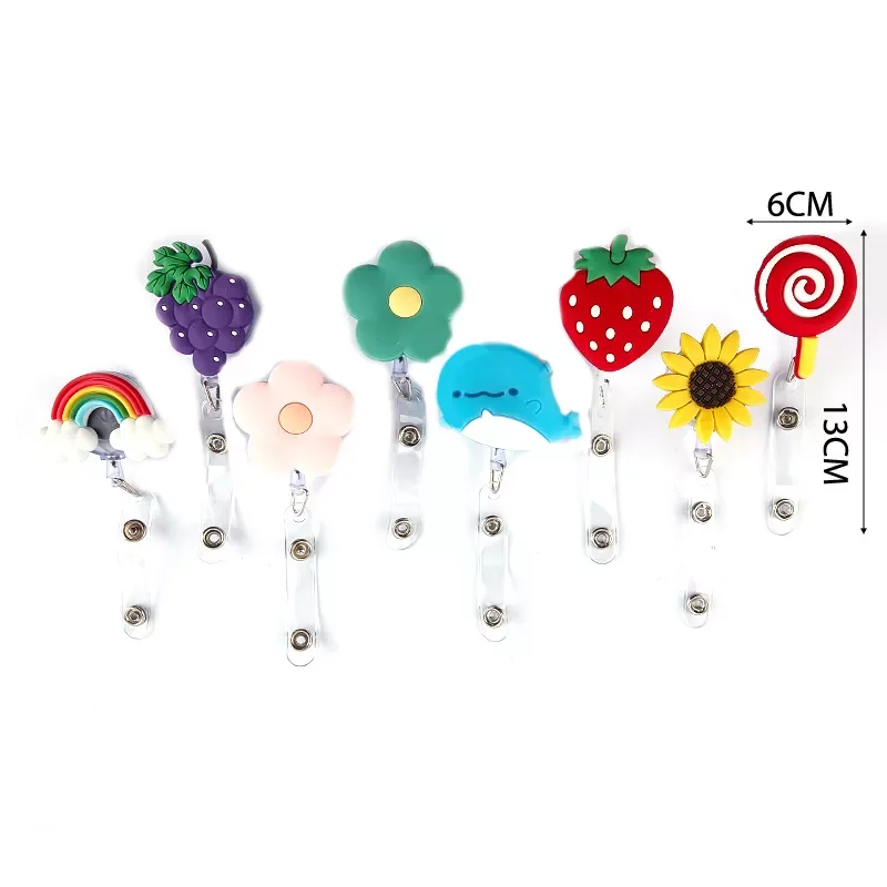 Cartoon 64cm Silicone Beautiful Flowers Retractable Badge Reel Student Nurse Exhibition Name Card ID Card Chest
Cartoon 64cm Silicone Beautiful Flowers Retractable Badge Reel Student Nurse Exhibition Name Card ID Card Chest