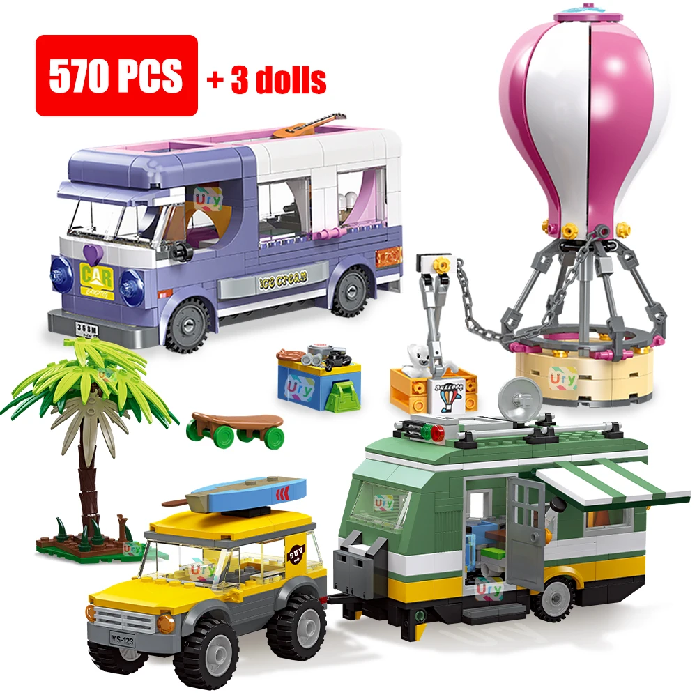 Friends Camper Car Summer Holiday Camp Hot Air Balloon Caravan Moc Building Blocks Set Figures DIY Toys for Girls Christmas Gift
Friends Camper Car Summer Holiday Camp Hot Air Balloon Caravan Moc Building Blocks Set Figures DIY Toys for Girls Christmas Gift