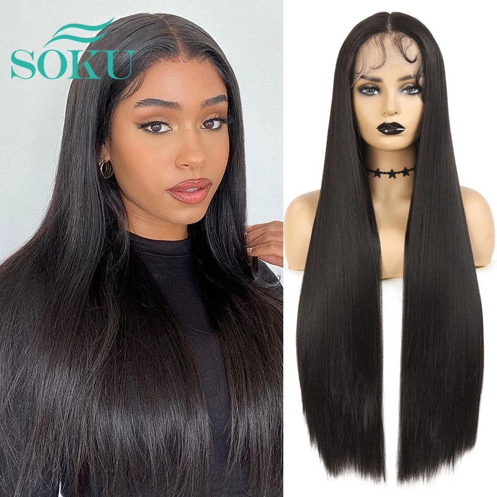 SOKU Synthetic Wig Lace Front Wigs Natural Daily Middle Part 16-32 inch Long Straight Heat Resistant Fiber Hair For Black Women
SOKU Synthetic Wig Lace Front Wigs Natural Daily Middle Part 16-32 inch Long Straight Heat Resistant Fiber Hair For Black Women
