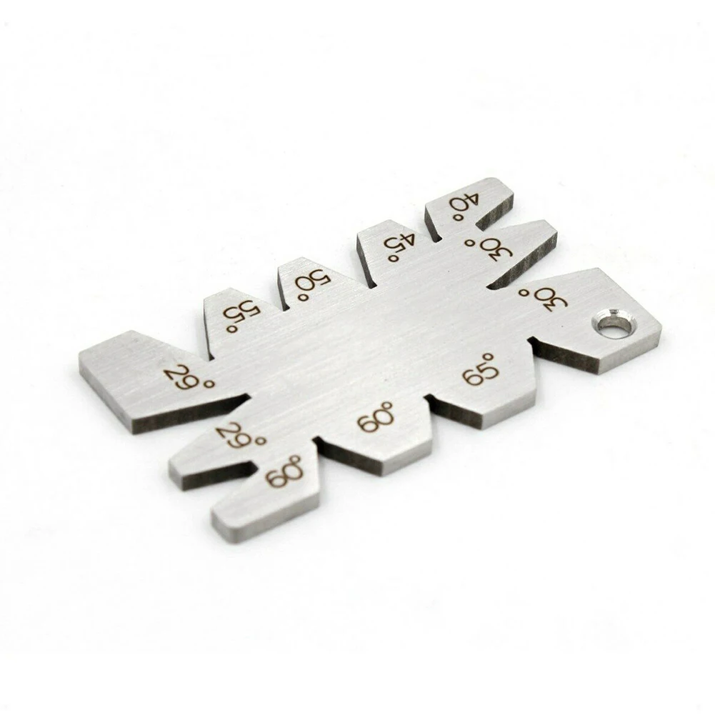 Stainless Iron Angle Gauge 49*27*1.2mm Thread Cutting Gauge Tool Setting Template Angle Template Gauge Eight Angle Measuring
Stainless Iron Angle Gauge 49*27*1.2mm Thread Cutting Gauge Tool Setting Template Angle Template Gauge Eight Angle Measuring