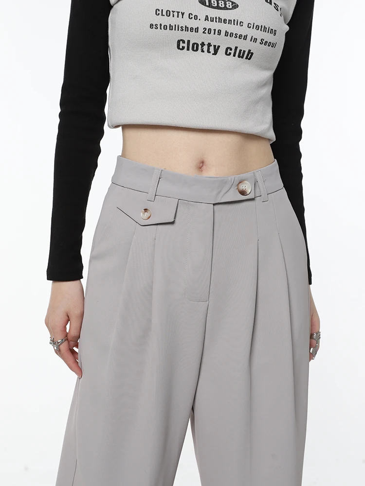 2023 Модные Простые плиссированные однотонные Костюмные брюки с высокой талией, женские винтажные свободные широкие офисные брюки, женская одежда
2023 Модные Простые плиссированные однотонные Костюмные брюки с высокой талией, женские винтажные свободные широкие офисные брюки, женская одежда