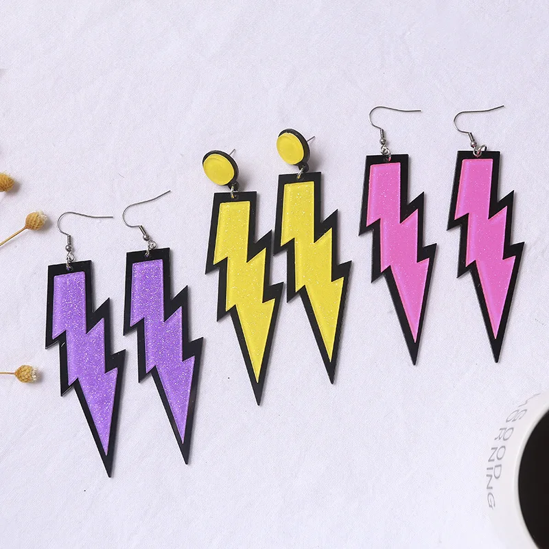Hot Selling Fashion Exaggerated Bar Trend All-match Earrings Acrylic Lightning Earrings Girlfriend Birthday Gift Hip Hop Style
Hot Selling Fashion Exaggerated Bar Trend All-match Earrings Acrylic Lightning Earrings Girlfriend Birthday Gift Hip Hop Style