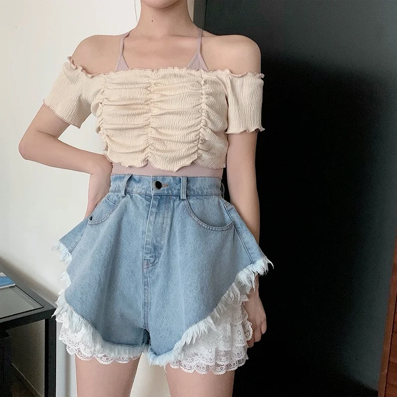 Women's Beach Summer Resort Bohemia Short Jeans Female Decals High Waist Lace Hot Shorts Hole Washed Denim Shorts Female Fashion
Women's Beach Summer Resort Bohemia Short Jeans Female Decals High Waist Lace Hot Shorts Hole Washed Denim Shorts Female Fashion