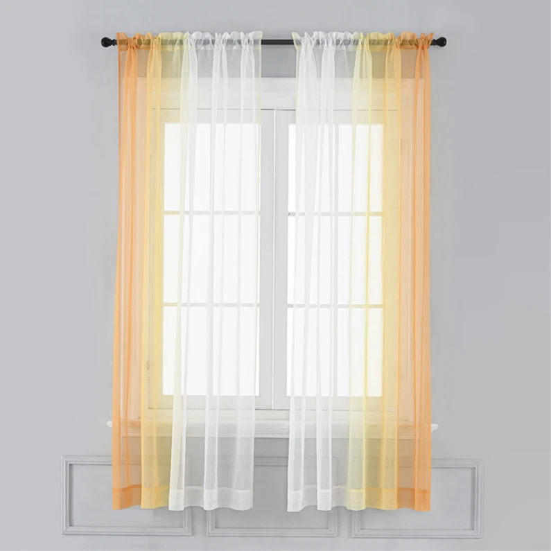 

1 PC Simple and SplicingTulle Voile for Window Living Room Bedroom Just for Decoration 1JL177-G