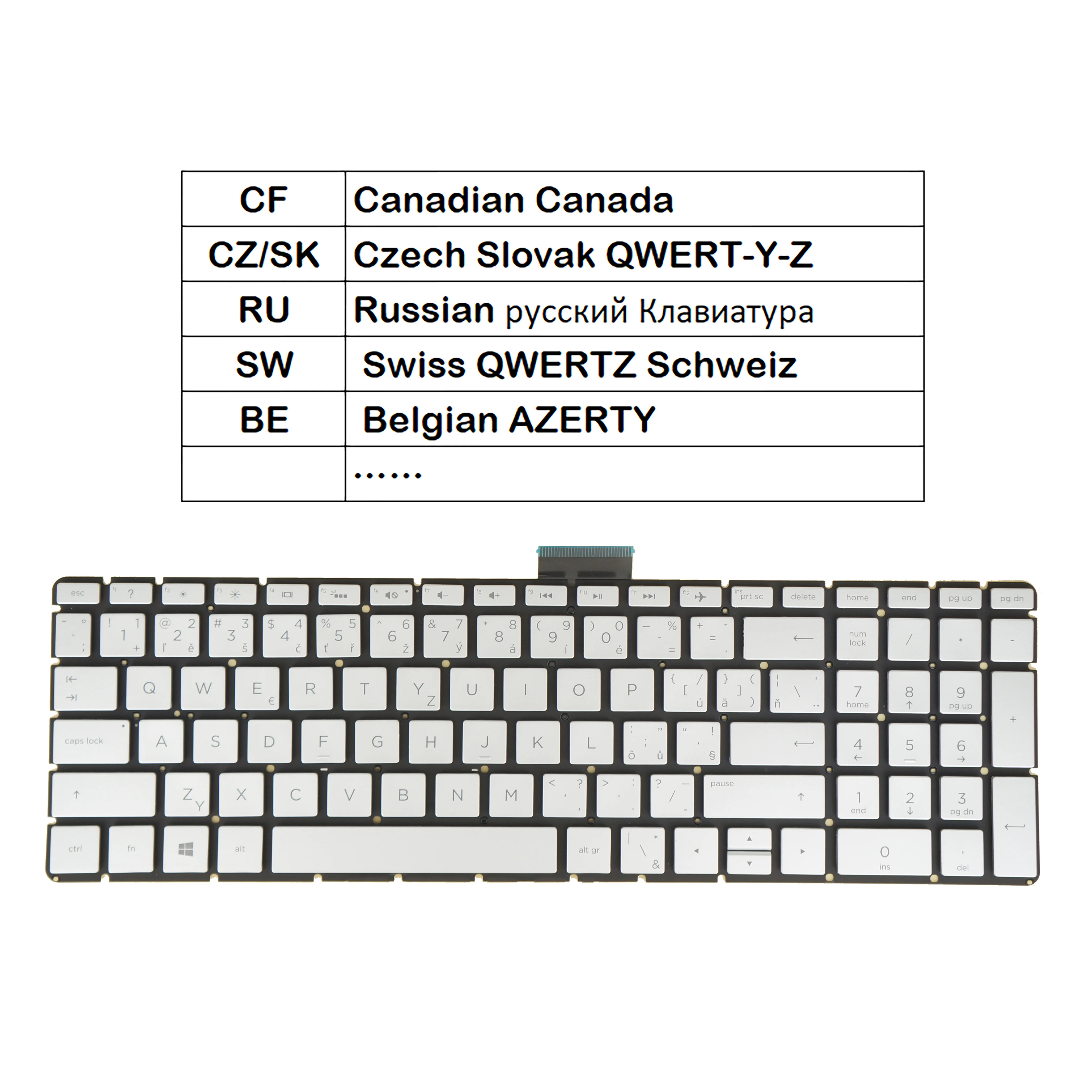 

Backlit Laptop Keyboard For HP 17q-bu 17q-cs 17t-ae 17t-bs 17z-ak 17z-ar 15-df NSK-XDFBQ L60342- L60344- RU CA CZ SK BE SW CH