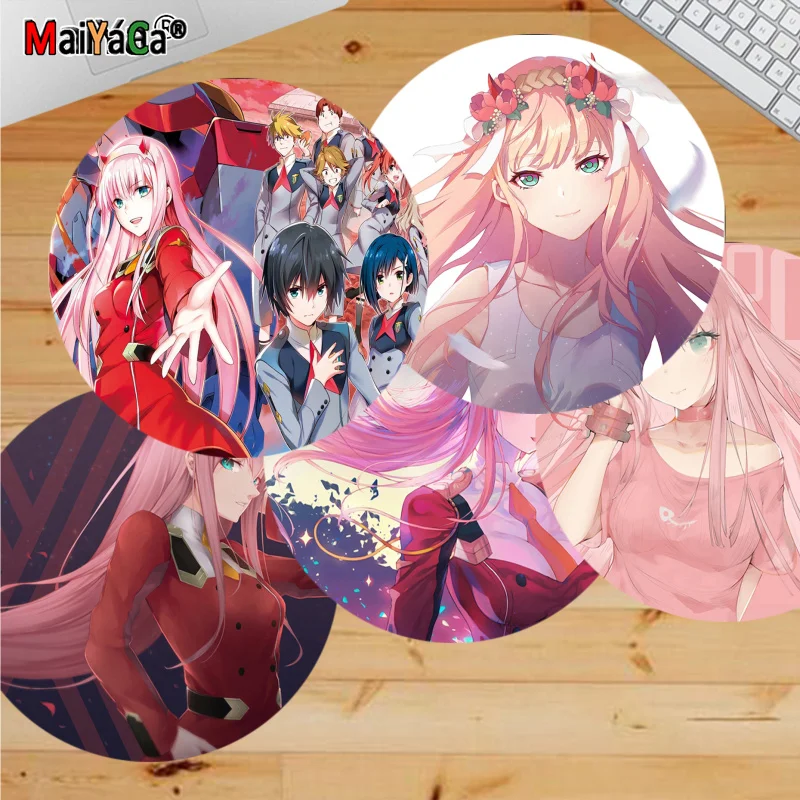 

Круглый коврик для мыши Zero Two Darling в Franxx, под заказ, для офисной компьютерной клавиатуры, коврик для мыши, подушка для ноутбука, Нескользящие аксессуары