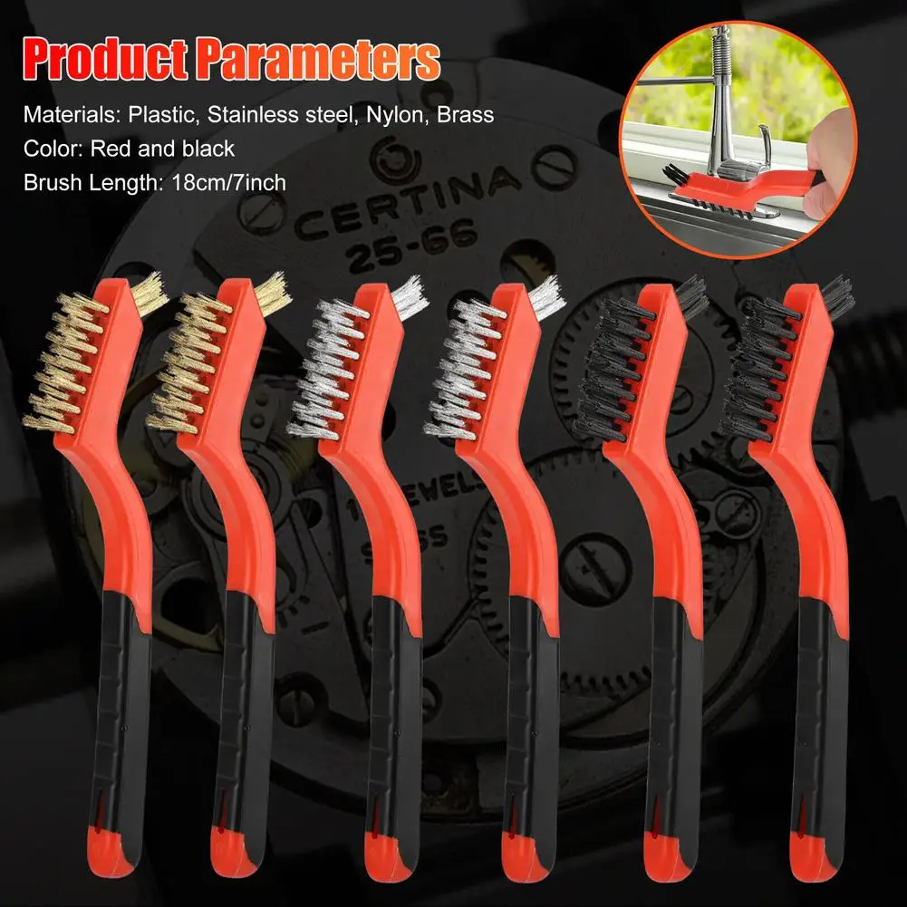 6pcs Stainless Steel Copper Wire Brush Mini Wire Brush Set Brass Nylon Cleaning Polishing Detail Metal Rust Brush Clean Tools
6pcs Stainless Steel Copper Wire Brush Mini Wire Brush Set Brass Nylon Cleaning Polishing Detail Metal Rust Brush Clean Tools