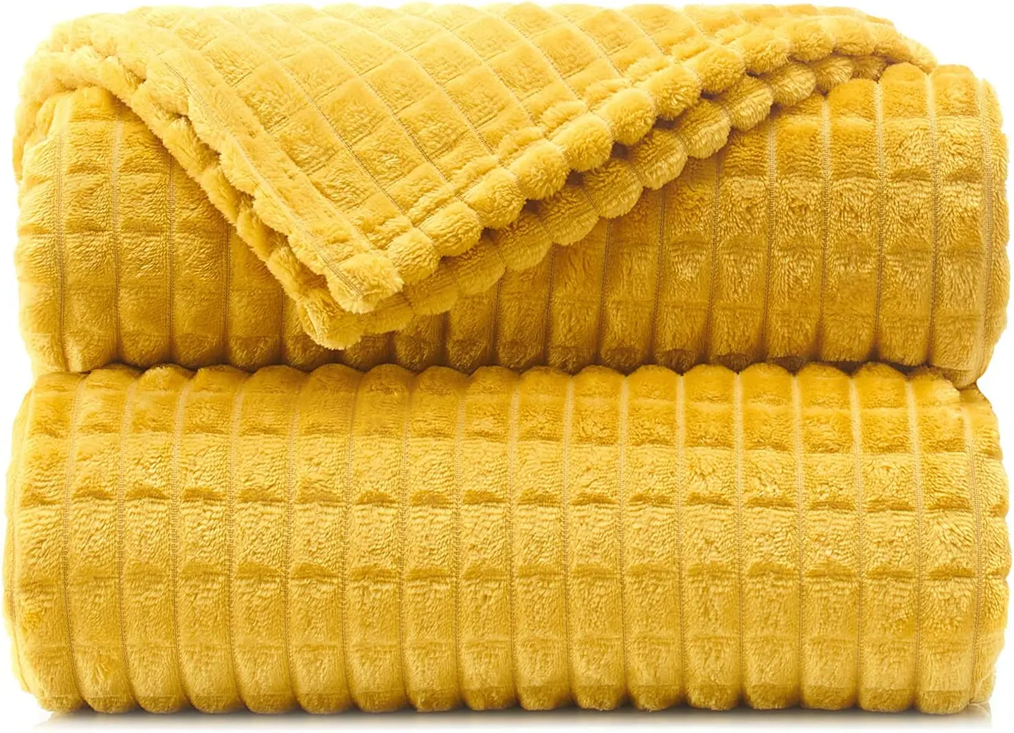Luxury Throw Blankets Mustard Yellow - Waffle Blanket - Lightweight Flannel Fleece - Soft, Cozy - Perfect for Bed, Sofa, Couch
Luxury Throw Blankets Mustard Yellow - Waffle Blanket - Lightweight Flannel Fleece - Soft, Cozy - Perfect for Bed, Sofa, Couch