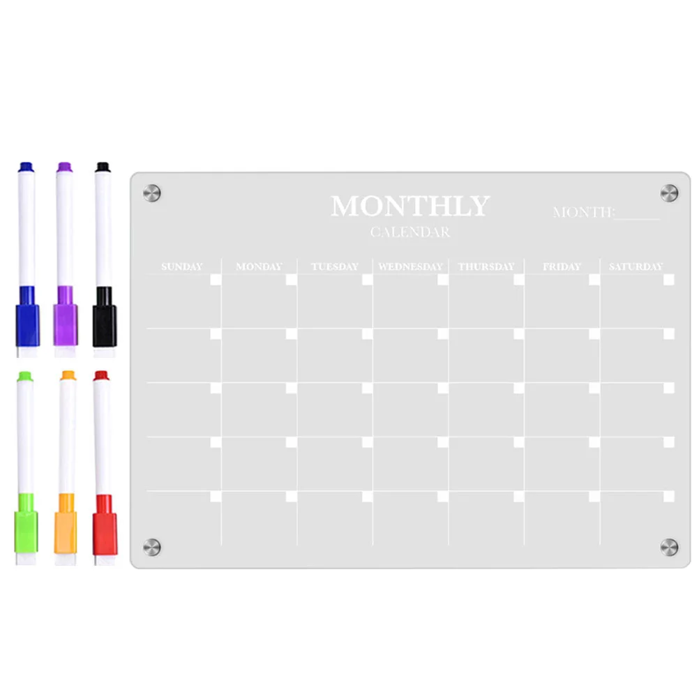 

White Board Magnetic Message Fridge Dry Erase Acrylic Blank Schedule Planning Whiteboard Clear