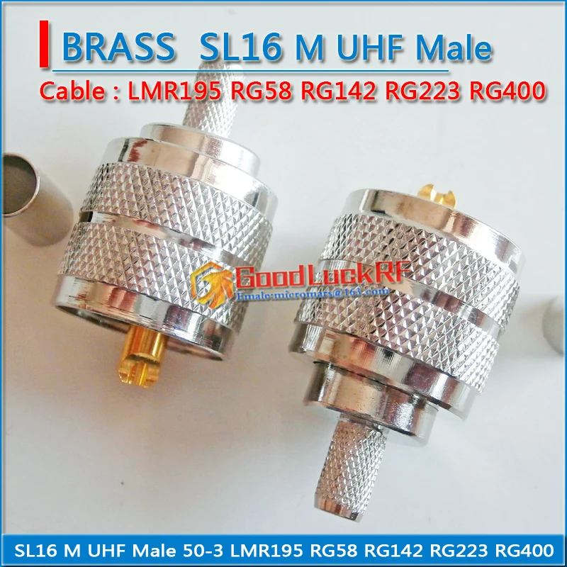 

Connector Socket PL259 PL-259 SO239 SO-239 UHF Male Crimp for LMR195 RG58 RG142 RG223 RG400 Cable RF Coaxial Adapters