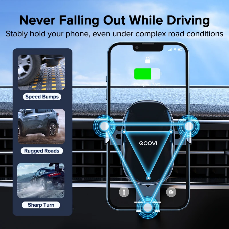 QOOVI 15W Car Phone Holder Fast Wireless Charging Car Charger Air Vent Clip Mount Gravity Phone Stand For iPhone Samsung Xiaomi
QOOVI 15W Car Phone Holder Fast Wireless Charging Car Charger Air Vent Clip Mount Gravity Phone Stand For iPhone Samsung Xiaomi