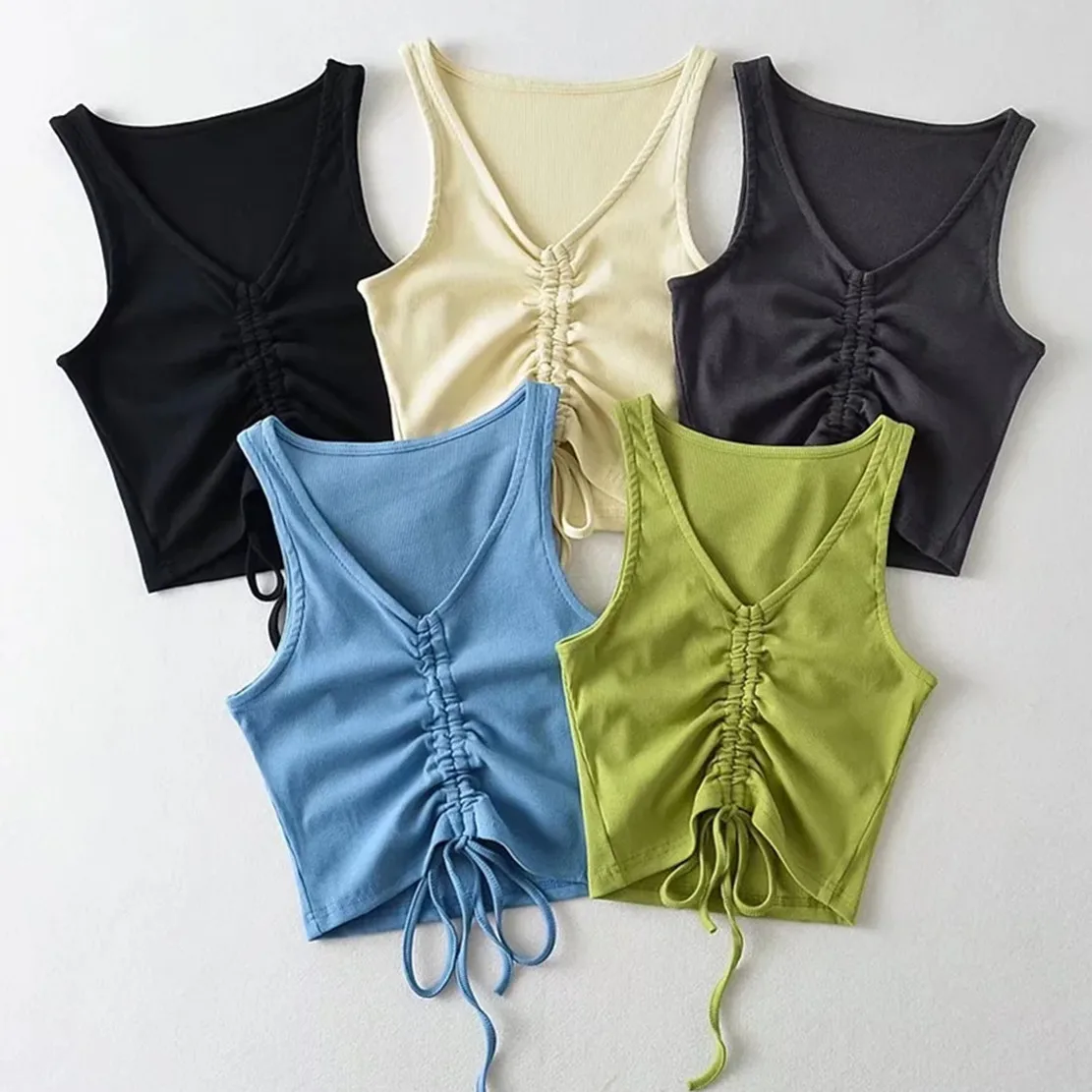 Withered 2023 Ins Blogger Fashion Multicolor Drawstring Sexy Tank Tops Camisole Summer Tshirts Women
Withered 2023 Ins Blogger Fashion Multicolor Drawstring Sexy Tank Tops Camisole Summer Tshirts Women