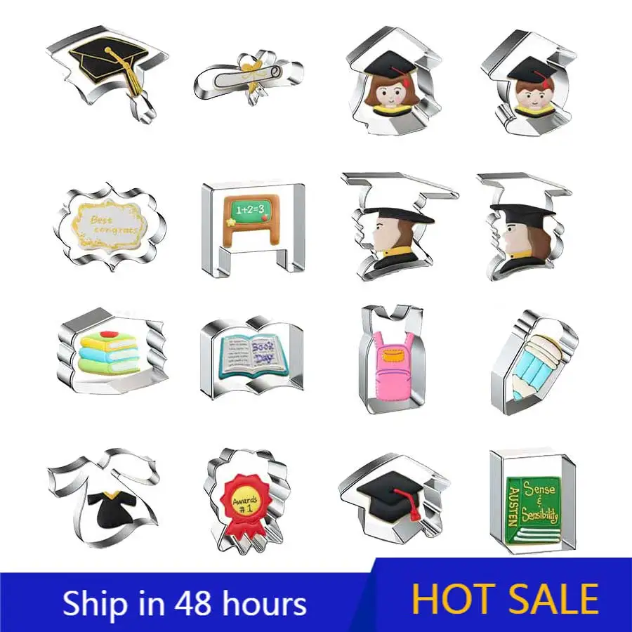Graduation Season Cookie Cutter Set Pastry and Novelties Molds for Baking Cake Tools Kitchen Accessories Tool Mini Cookie Cutter
Graduation Season Cookie Cutter Set Pastry and Novelties Molds for Baking Cake Tools Kitchen Accessories Tool Mini Cookie Cutter