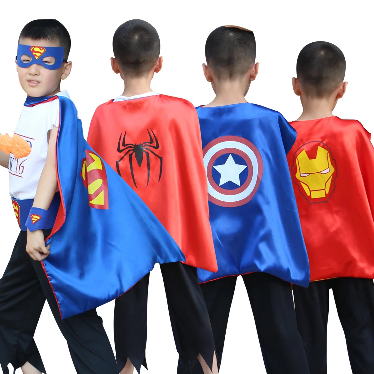 

Halloween Super Hero Cosplay Anime Capes Masks Cloaks Spiderman Iron Man Hulk Kids Boys Girls Party Dress Up 70cm 90cm