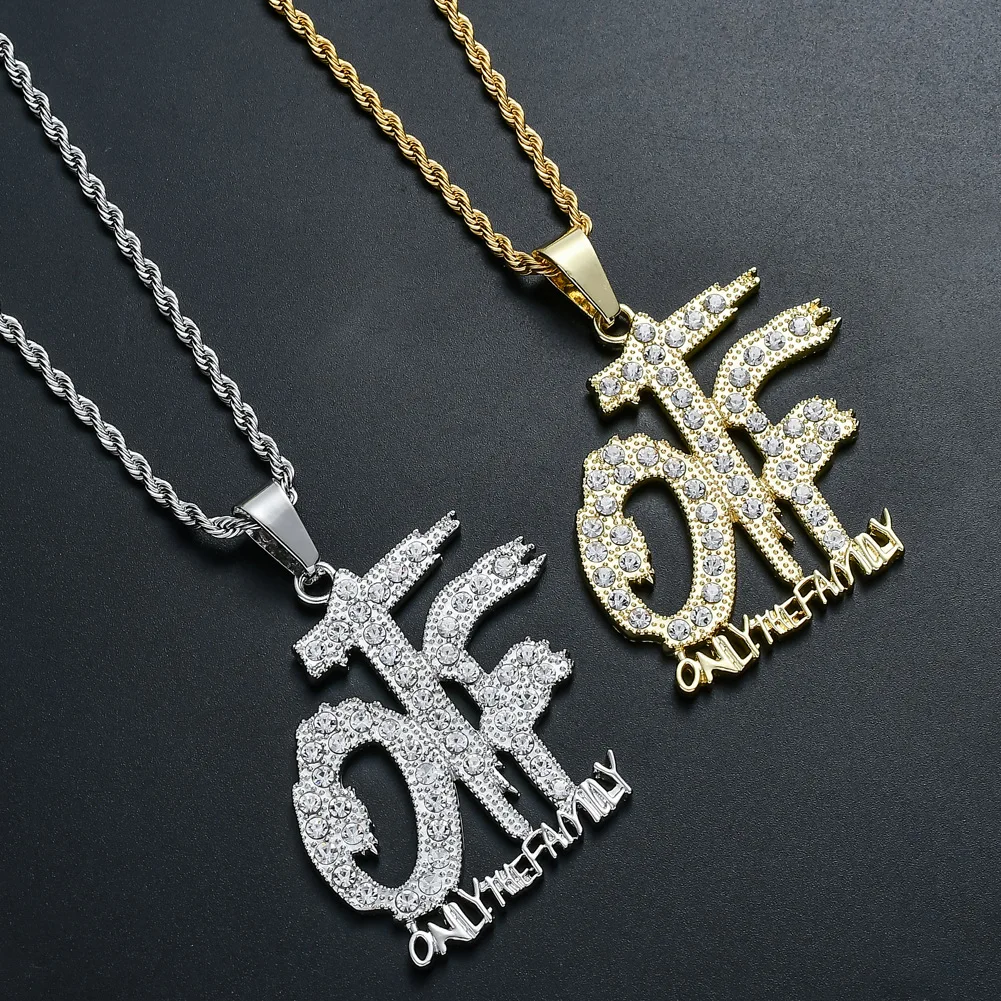 Hip Hop Iced Out Bling OTF Pendant Necklaces Fashion Hip Hop ONLY THE FAMILY Letters Necklace Men/Women Jewelry Drop Shipping
Hip Hop Iced Out Bling OTF Pendant Necklaces Fashion Hip Hop ONLY THE FAMILY Letters Necklace Men/Women Jewelry Drop Shipping