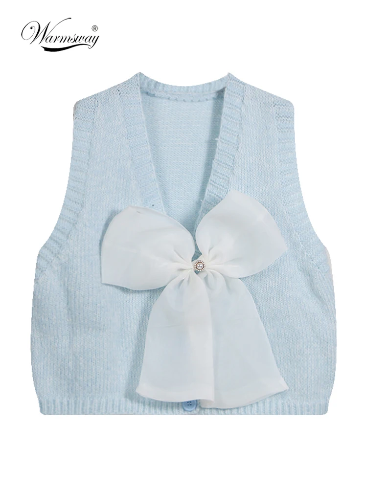 Women Fashion Bow Knit Vest Sweater Vintage V Neck Button-up Female Waistcoat Chic Tops C-007
Women Fashion Bow Knit Vest Sweater Vintage V Neck Button-up Female Waistcoat Chic Tops C-007