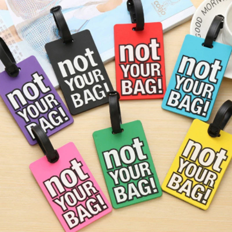 Creative Letter "Not Your Bag" Cute Travel Accessories Luggage Tags Suitcase Cartoon Style Fashion Silicon Portable Travel Label
Creative Letter "Not Your Bag" Cute Travel Accessories Luggage Tags Suitcase Cartoon Style Fashion Silicon Portable Travel Label