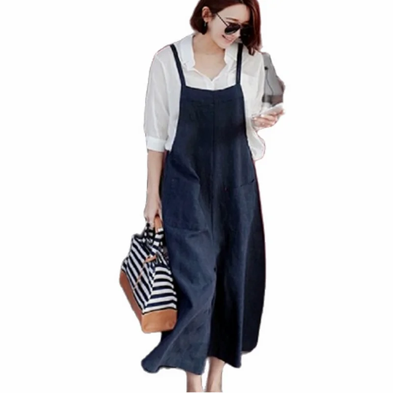 Женские комбинезоны больших размеров, хлопковый Повседневный Свободный Длинный комбинезон на бретелях без рукавов
Женские комбинезоны больших размеров, хлопковый Повседневный Свободный Длинный комбинезон на бретелях без рукавов