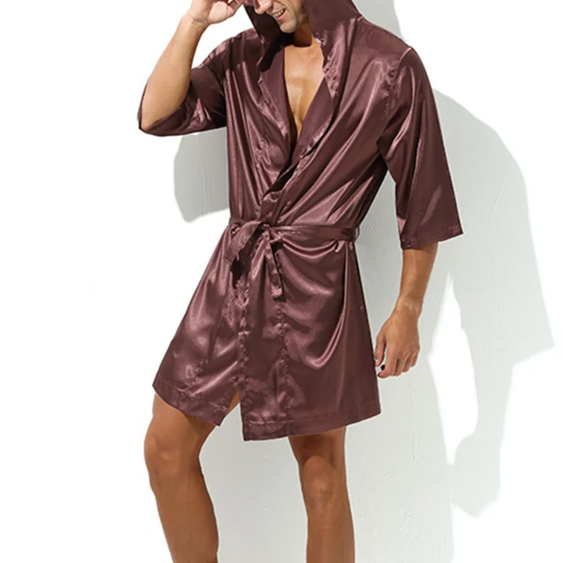 Couple Bathrobe Solid Color Thin Sexy Short-Sleeved Bathrobe Plus SizePajama Bathrobe Solid Color Thin Section Sexy Erotic Short 
Couple Bathrobe Solid Color Thin Sexy Short-Sleeved Bathrobe Plus SizePajama Bathrobe Solid Color Thin Section Sexy Erotic Short