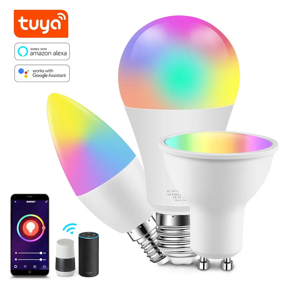 NEW Bluetooth/WIFI Smart light Bulb RGB LED Smart Life lamp Smart Home House Automation Home Alexa Voice Control
NEW Bluetooth/WIFI Smart light Bulb RGB LED Smart Life lamp Smart Home House Automation Home Alexa Voice Control