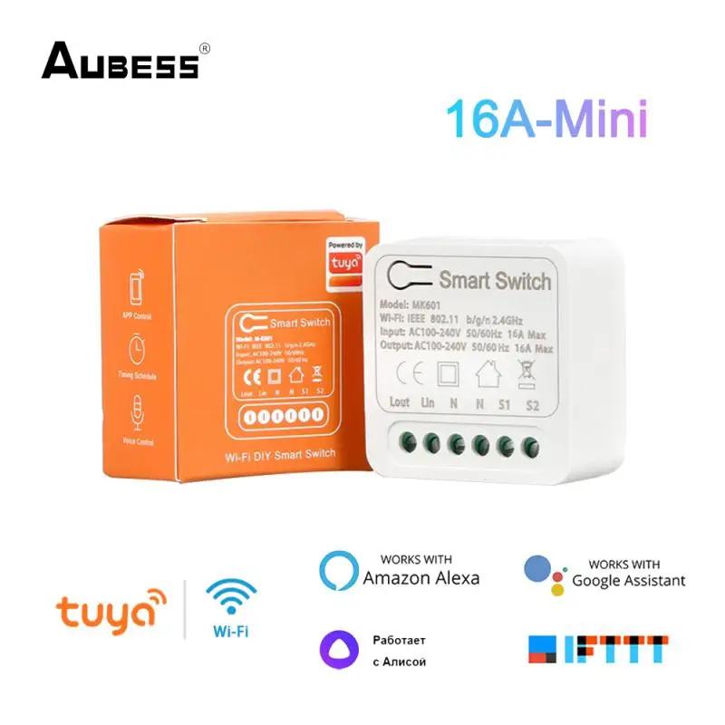 Tuya WiFi Smart Mini Switch 16A DIY 2-way Remote Timer Wireless Breaker Modules Voice Control Via Yandex Alice Alexa Google Home
Tuya WiFi Smart Mini Switch 16A DIY 2-way Remote Timer Wireless Breaker Modules Voice Control Via Yandex Alice Alexa Google Home