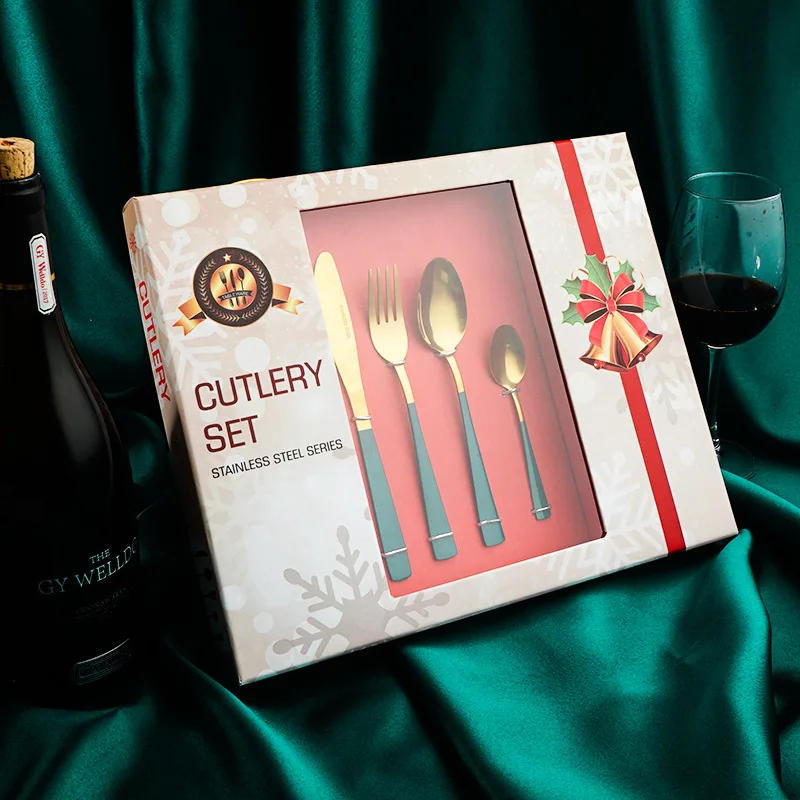 Christmas Creative Gift Stainless Steel Cutlery Knife, Fork and Spoon 24-piece Gift Box
Christmas Creative Gift Stainless Steel Cutlery Knife, Fork and Spoon 24-piece Gift Box
