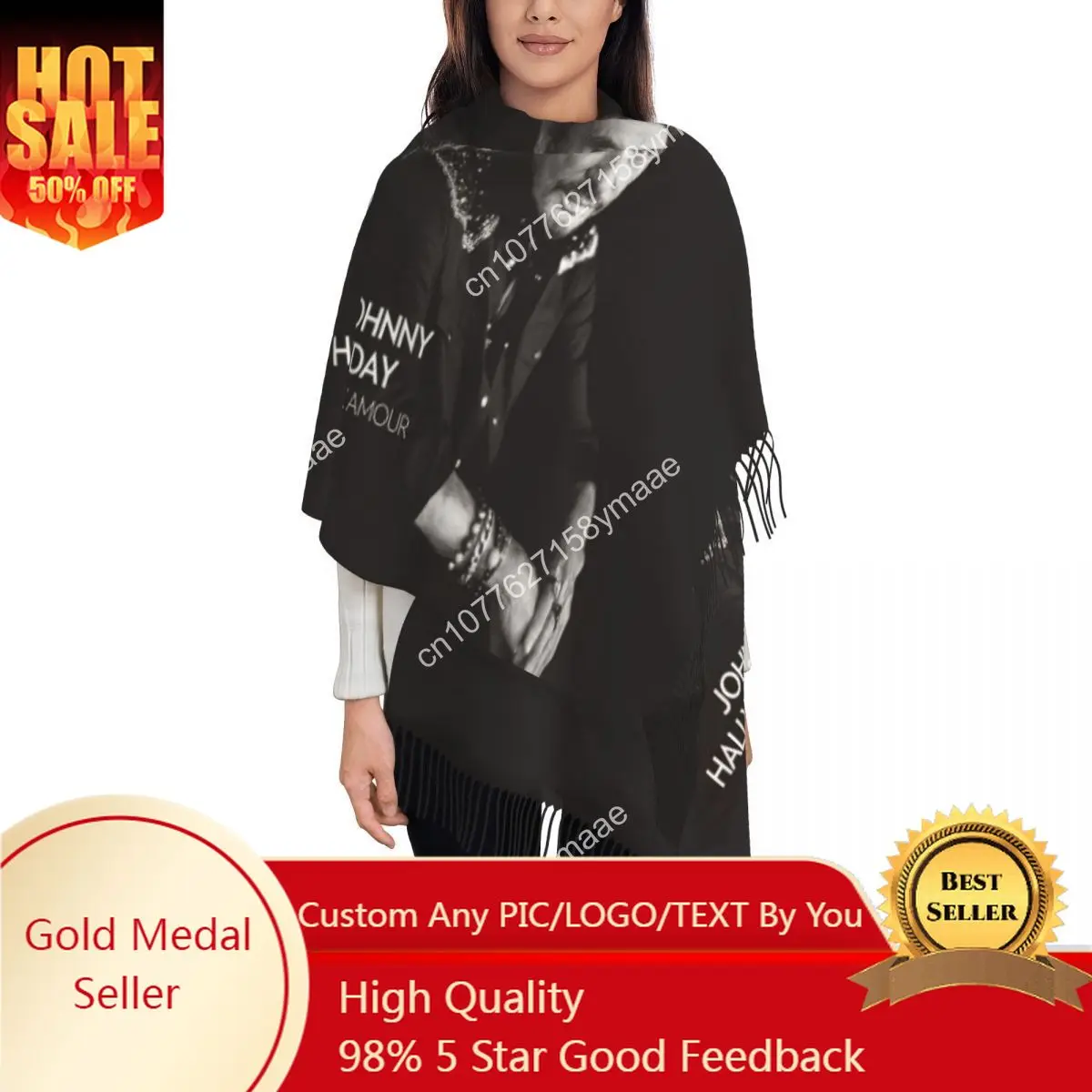 Johnny Hallyday Scarf Wrap for Women Long Winter Fall Warm Tassel Shawl Unisex France Mucisian Scarves
Johnny Hallyday Scarf Wrap for Women Long Winter Fall Warm Tassel Shawl Unisex France Mucisian Scarves