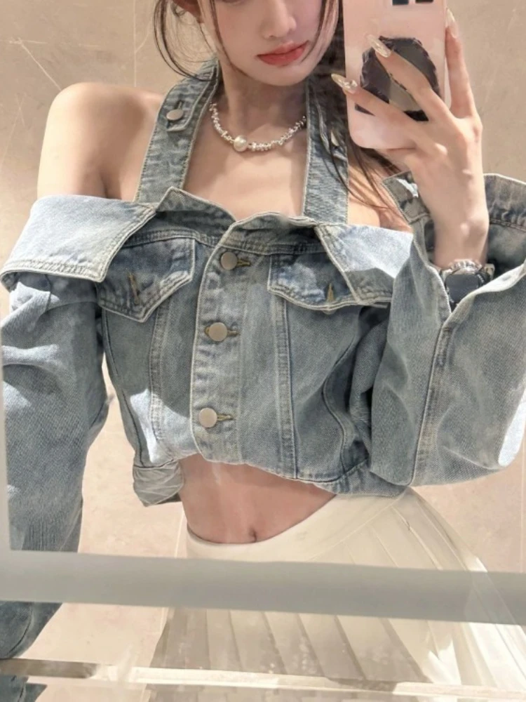 2023 Autumn Casual Sexy Jean Blouse Women Slim Y2k Crop Tops Office Lady Outwear Party Clothing Denim Jacket Coats Female Korean
2023 Autumn Casual Sexy Jean Blouse Women Slim Y2k Crop Tops Office Lady Outwear Party Clothing Denim Jacket Coats Female Korean