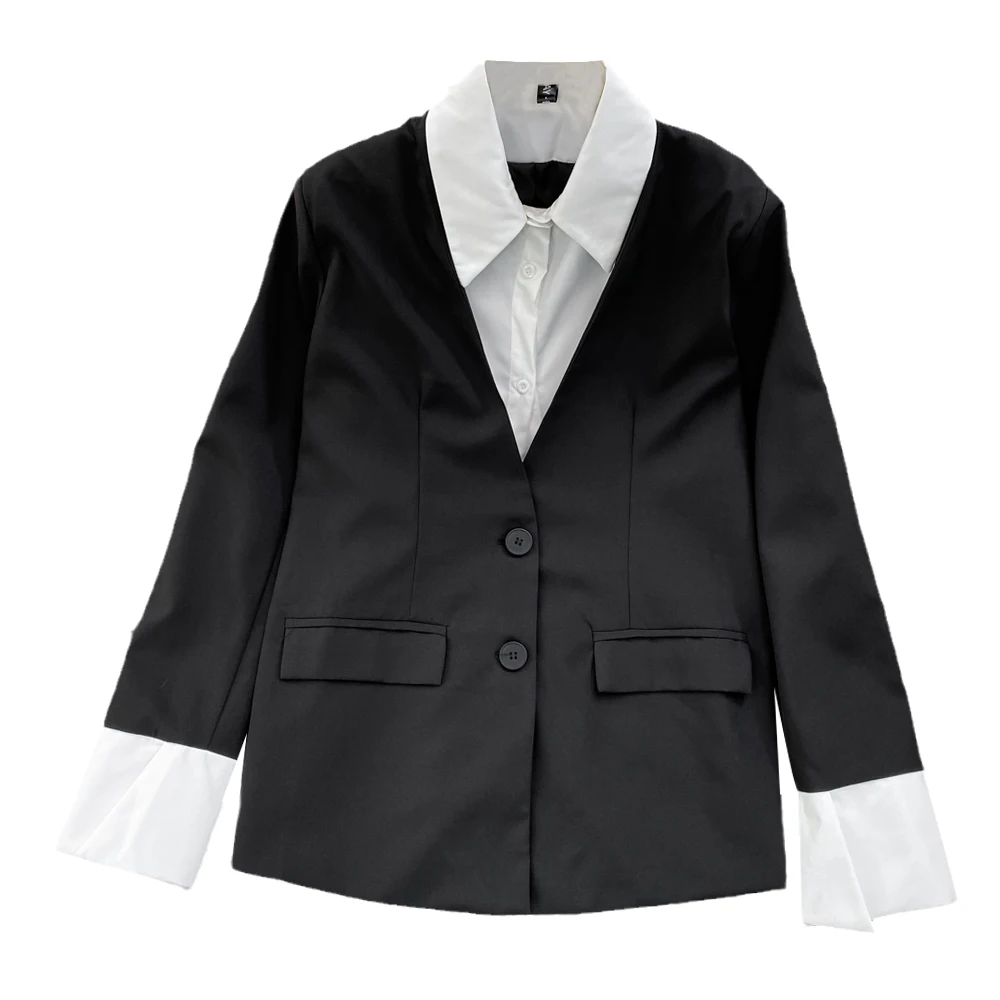 SuperAen Fake Two-piece Patchwork Suit Jacket Women's Spring and Autumn Korean Casual Design Blazer
SuperAen Fake Two-piece Patchwork Suit Jacket Women's Spring and Autumn Korean Casual Design Blazer