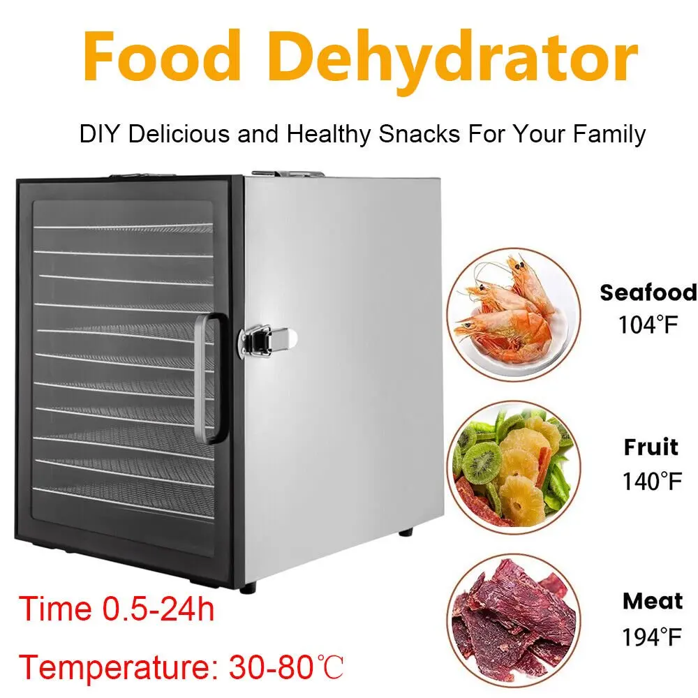 12 Trays Household Food Dehydrator With Digital Timer And Temperature Control Vegetables Fruit Meat Food Dryer Air Dryer
12 Trays Household Food Dehydrator With Digital Timer And Temperature Control Vegetables Fruit Meat Food Dryer Air Dryer