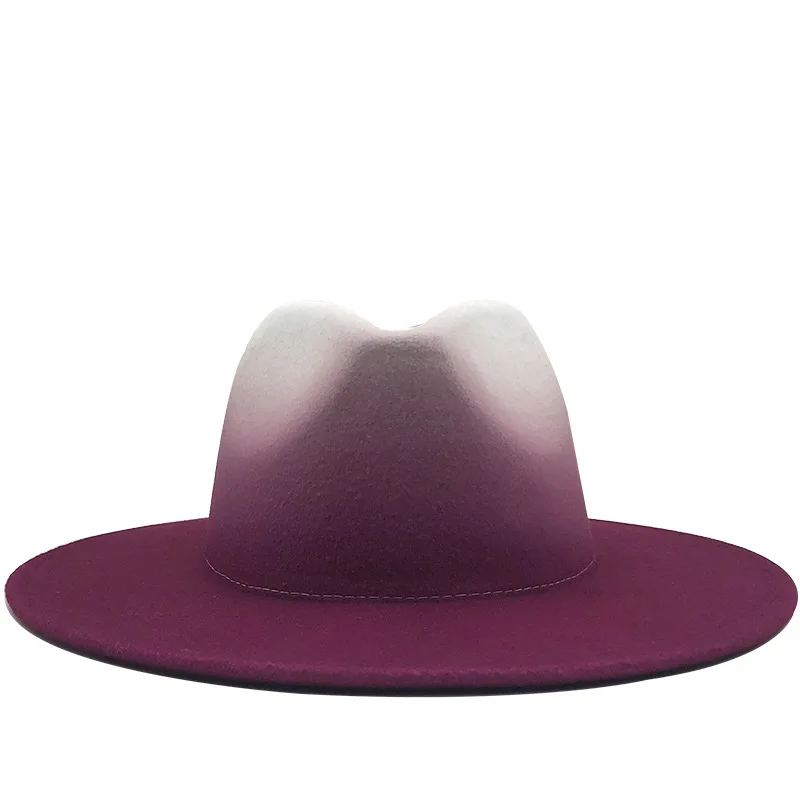 New fashion woolen top hat gradient felt hat autumn winter big edge men's and women's jazz hat two-color British hat
New fashion woolen top hat gradient felt hat autumn winter big edge men's and women's jazz hat two-color British hat