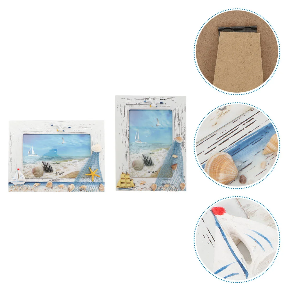 2Pcs Mediterranean Photo Frame Durable Practical Creative Photo Frame Nautical Picture Frame Wooden Photo Holder for Store Home
2Pcs Mediterranean Photo Frame Durable Practical Creative Photo Frame Nautical Picture Frame Wooden Photo Holder for Store Home