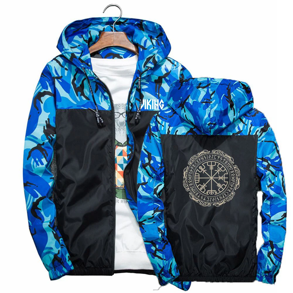Mens Spring Autumn Viking Logo Windbreaker Sport Splicing Male Clothing Coats Camouflage Slim Hoodies Jackets
Mens Spring Autumn Viking Logo Windbreaker Sport Splicing Male Clothing Coats Camouflage Slim Hoodies Jackets