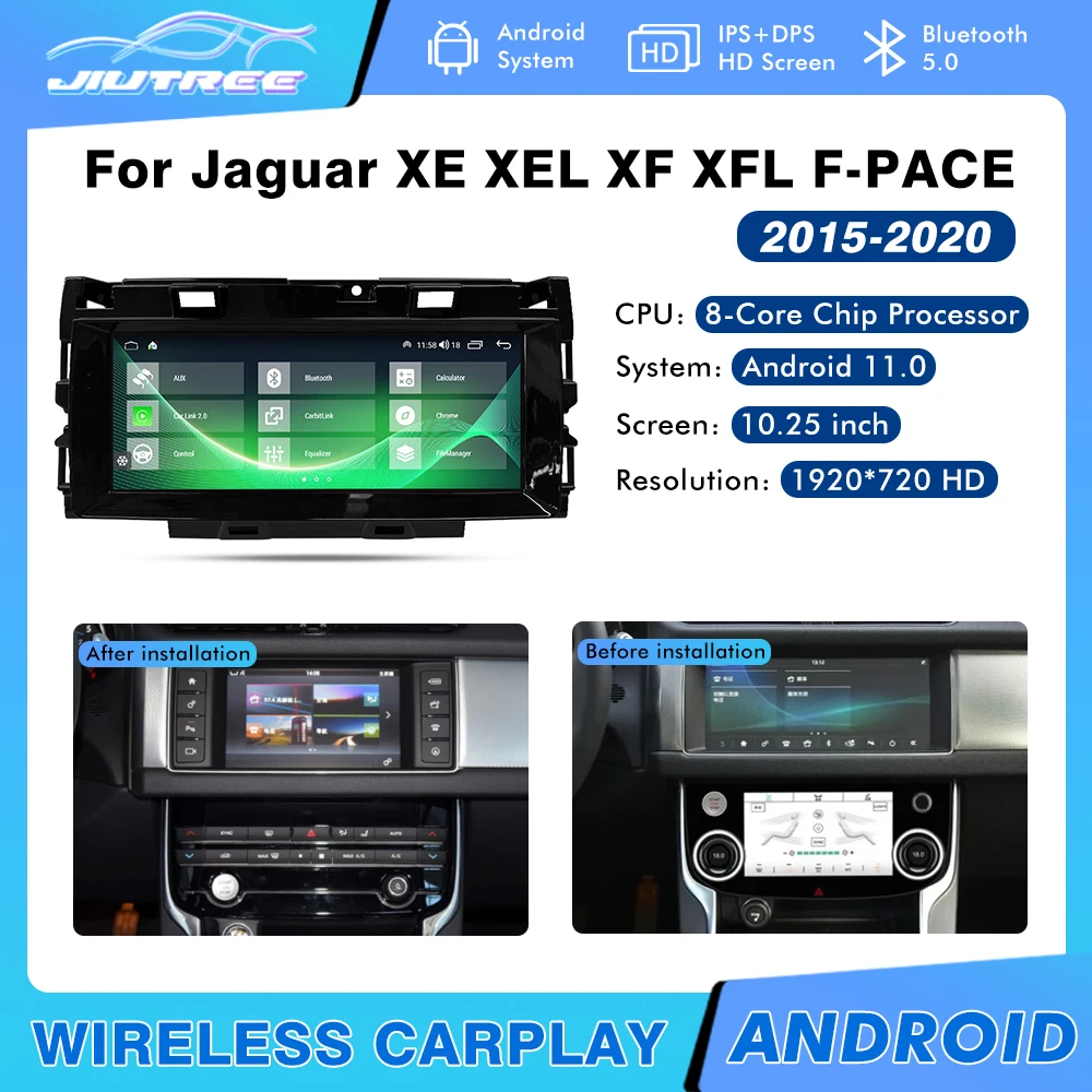 10.25 inch Radio Android 11 System For Jaguar XF XE 2016-2020 Car Multimedia Player Stereo GPS DVD Radio Navigation Carplay
10.25 inch Radio Android 11 System For Jaguar XF XE 2016-2020 Car Multimedia Player Stereo GPS DVD Radio Navigation Carplay