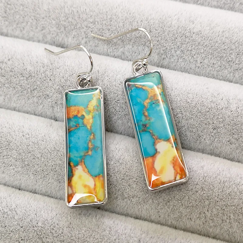 2022 Western Geometric Blue Earrings Retro Square Fashion Alloy Glass Earrings For Trendy Women
2022 Western Geometric Blue Earrings Retro Square Fashion Alloy Glass Earrings For Trendy Women