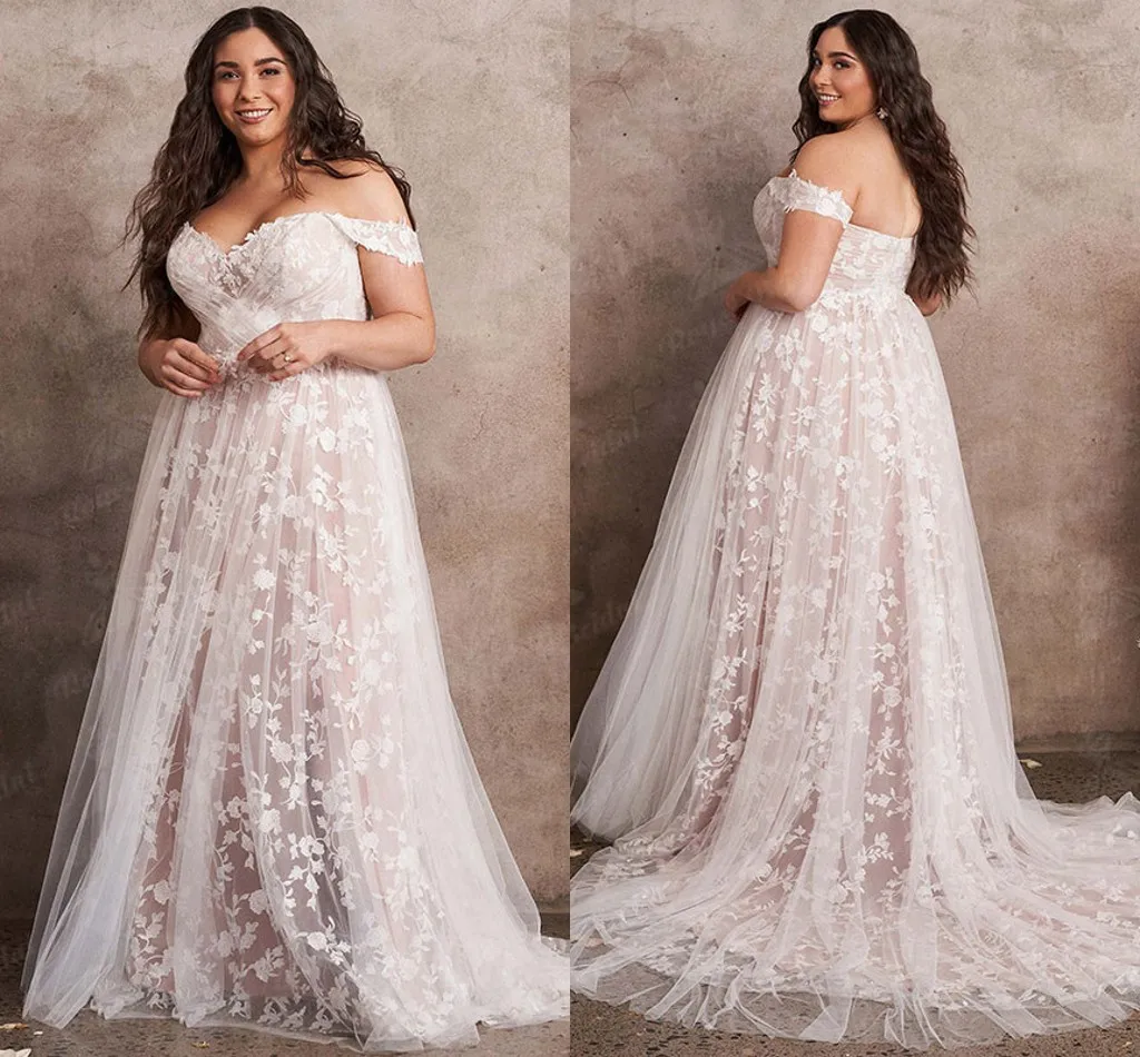 Plus Size Beach Wedding Dresses 2022 Full Lace Tulle vestido de novia Off Shoulder Bohemian Pleats V Neck Bridal Gown
Plus Size Beach Wedding Dresses 2022 Full Lace Tulle vestido de novia Off Shoulder Bohemian Pleats V Neck Bridal Gown