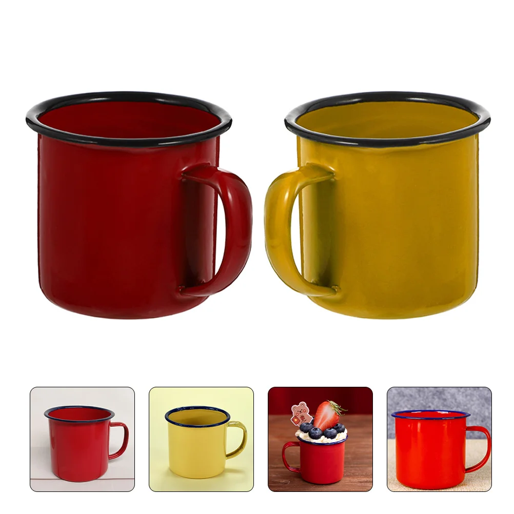 2 Pcs Colored Enamel Mug Tea Drinking Cup Vintage Decor Coffee Mugs Cups Camping Backpack Office
2 Pcs Colored Enamel Mug Tea Drinking Cup Vintage Decor Coffee Mugs Cups Camping Backpack Office