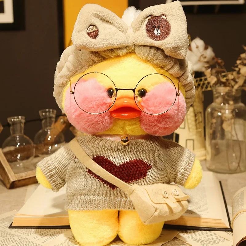 

30cm Kawaii Stuffed Plush Yellow Duck Lalafanfan Duck Plush Toy Cafe Mimi Animal Doll Cute Pillow Toy For Children Birthday Gift