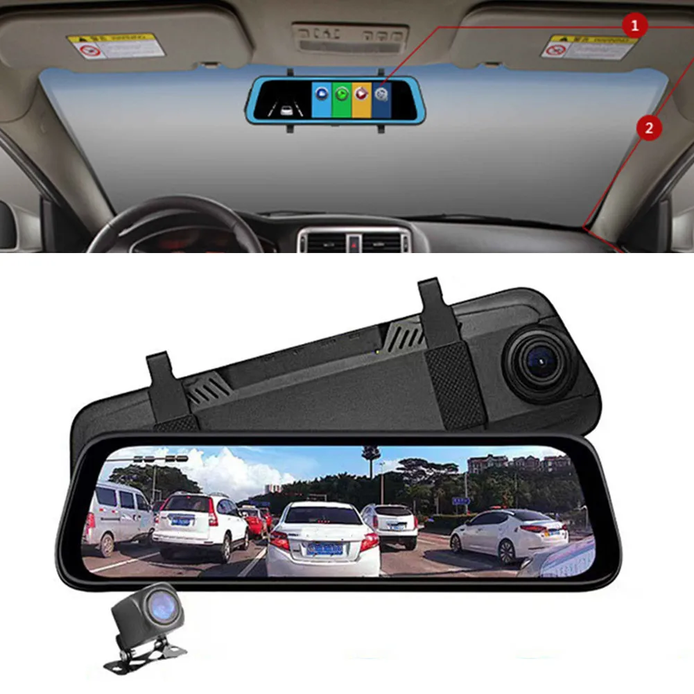 1080P Rearview Mirror Car DVR Dual Dash Cam Camera Front Rear HD Video Recorder 10-inch Screen Monitor
1080P Rearview Mirror Car DVR Dual Dash Cam Camera Front Rear HD Video Recorder 10-inch Screen Monitor