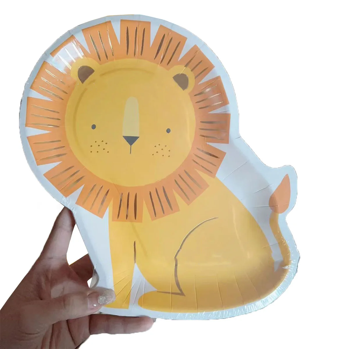 

8pcs Cartoon Woodland Animals Paper Plates Jungle Safari Lion Zebra Plate Happy Birthday Party Decor Kids Boy Girl Favor