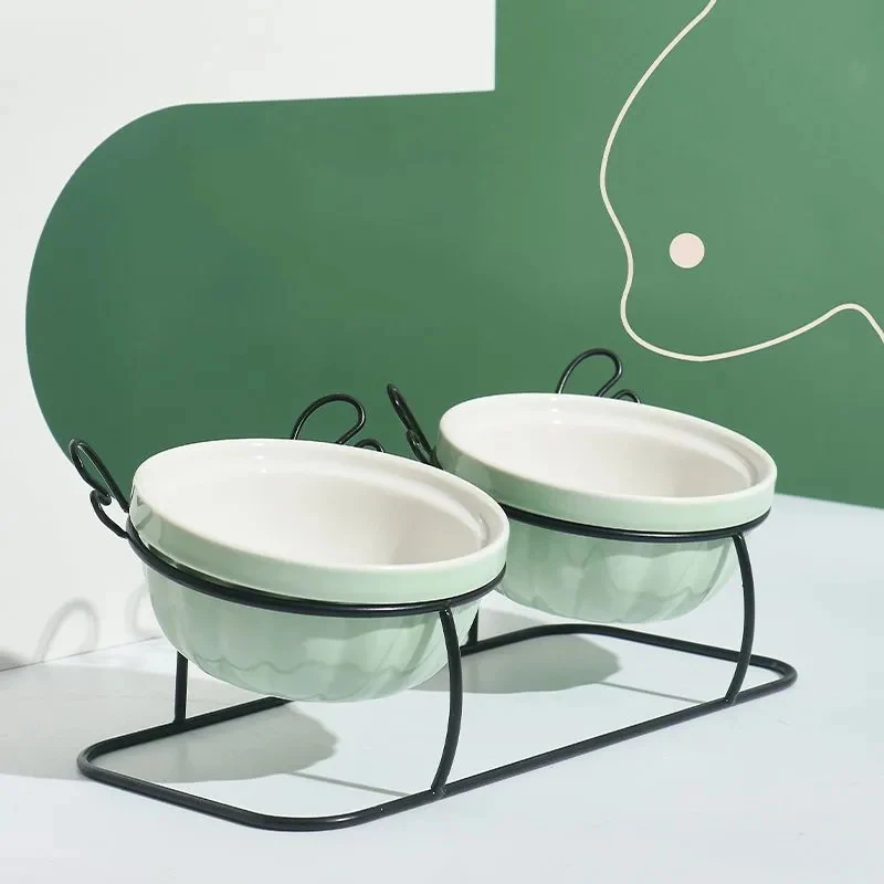 Cat Bowl Ceramic Double Bowl Cute High Foot Cat Bowl Protection Cervical Vertebra Pet Bowl Fixed Anti-overturning Pet Basin
Cat Bowl Ceramic Double Bowl Cute High Foot Cat Bowl Protection Cervical Vertebra Pet Bowl Fixed Anti-overturning Pet Basin
